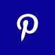 A blue background with the pinterest logo.